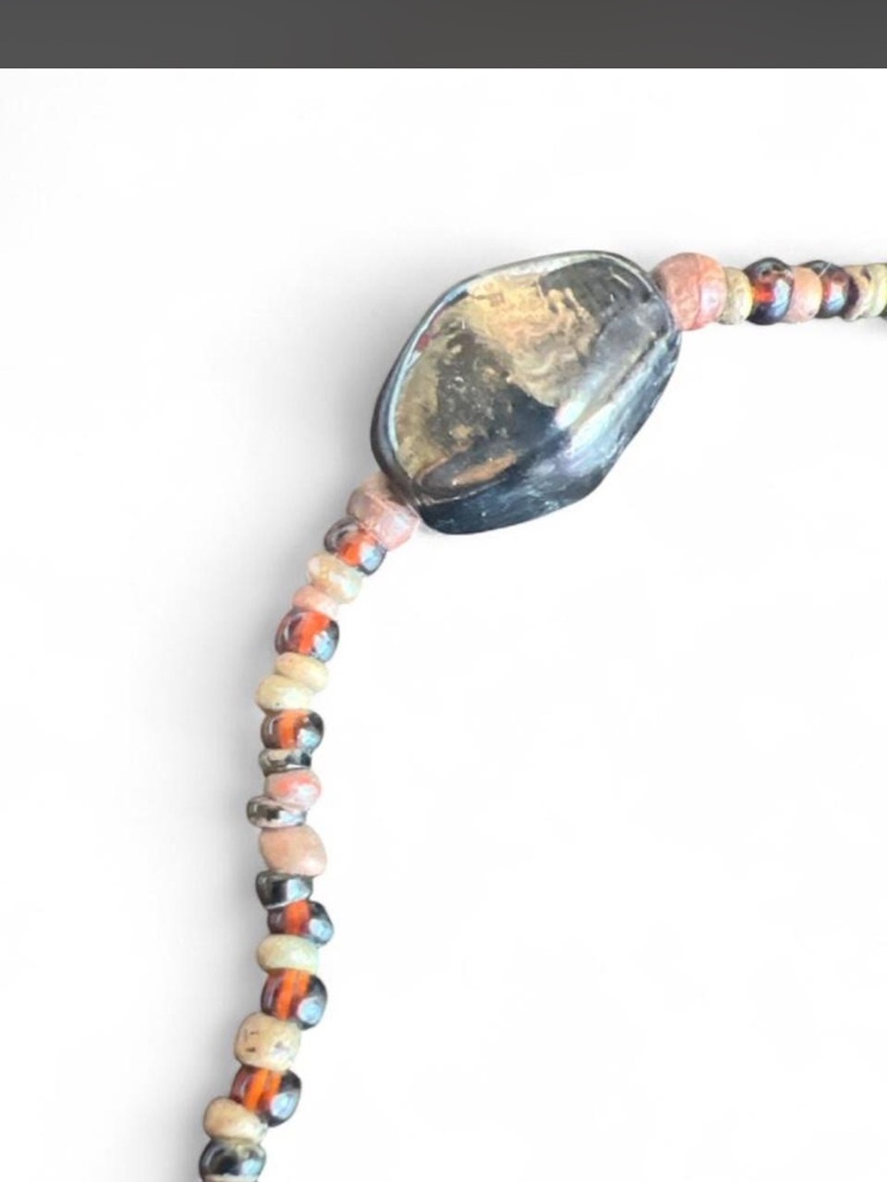 Beaded Multicolor Shell Pendant Necklace - Unbranded